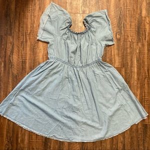 Lane Bryant Raw Edge Chambray Dress